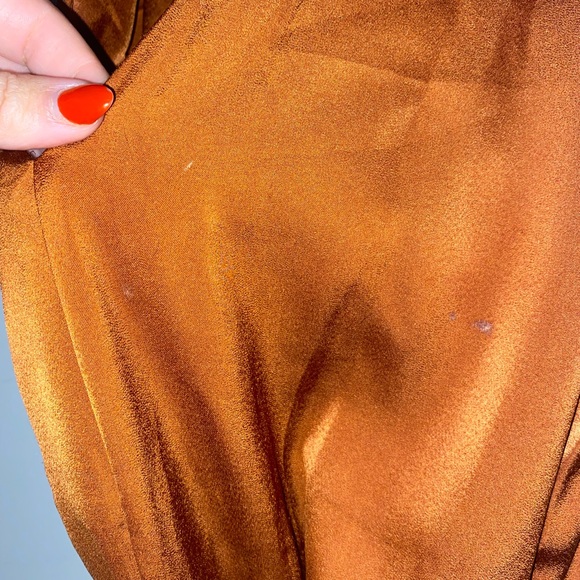 ELOQUII - rust satin maxi dress with belt - Picture 5 of 5